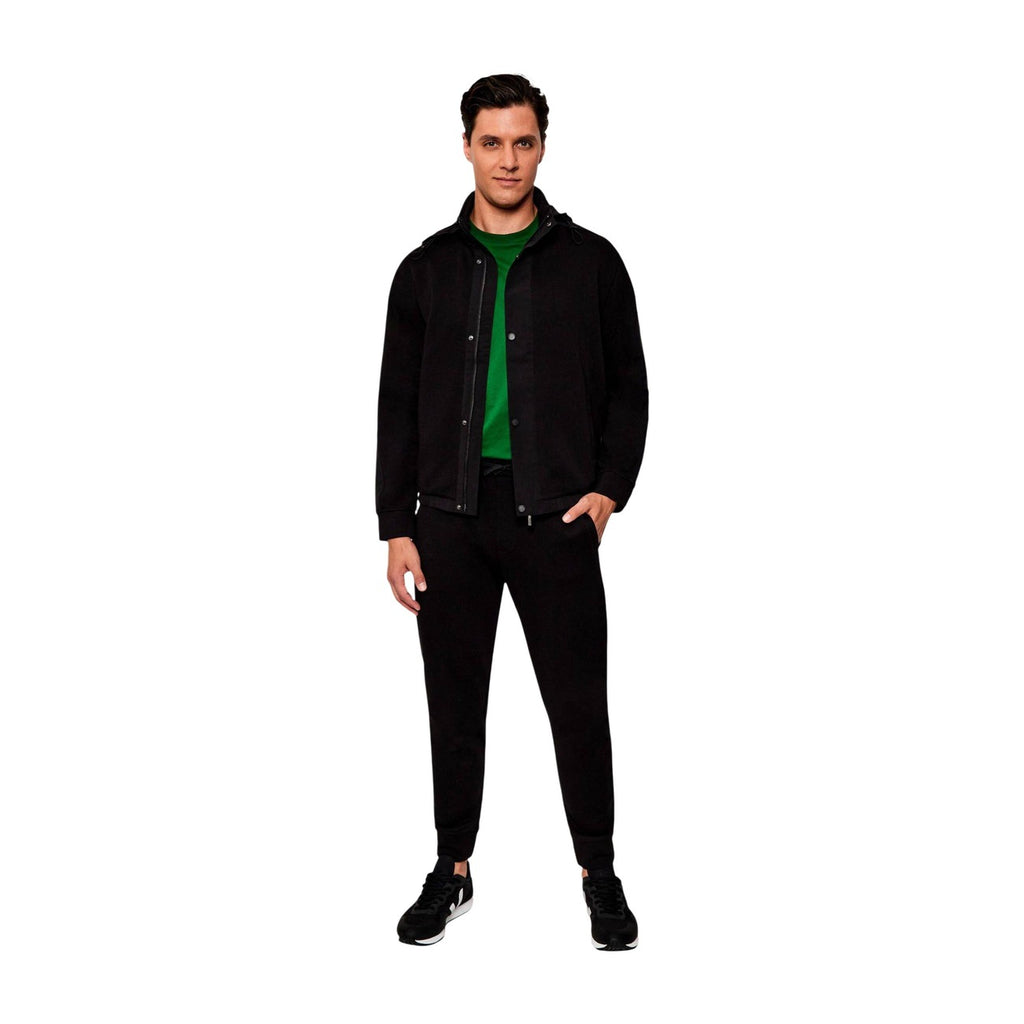 Armani Exchange — Zwarte hoodie met 3/4-mouwen voor heren — afbeelding 2