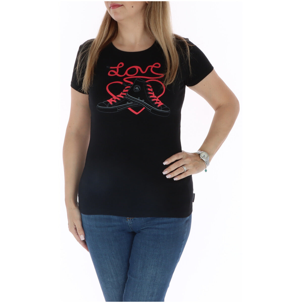 Converse — T-shirt réf. 411476955 noir femme