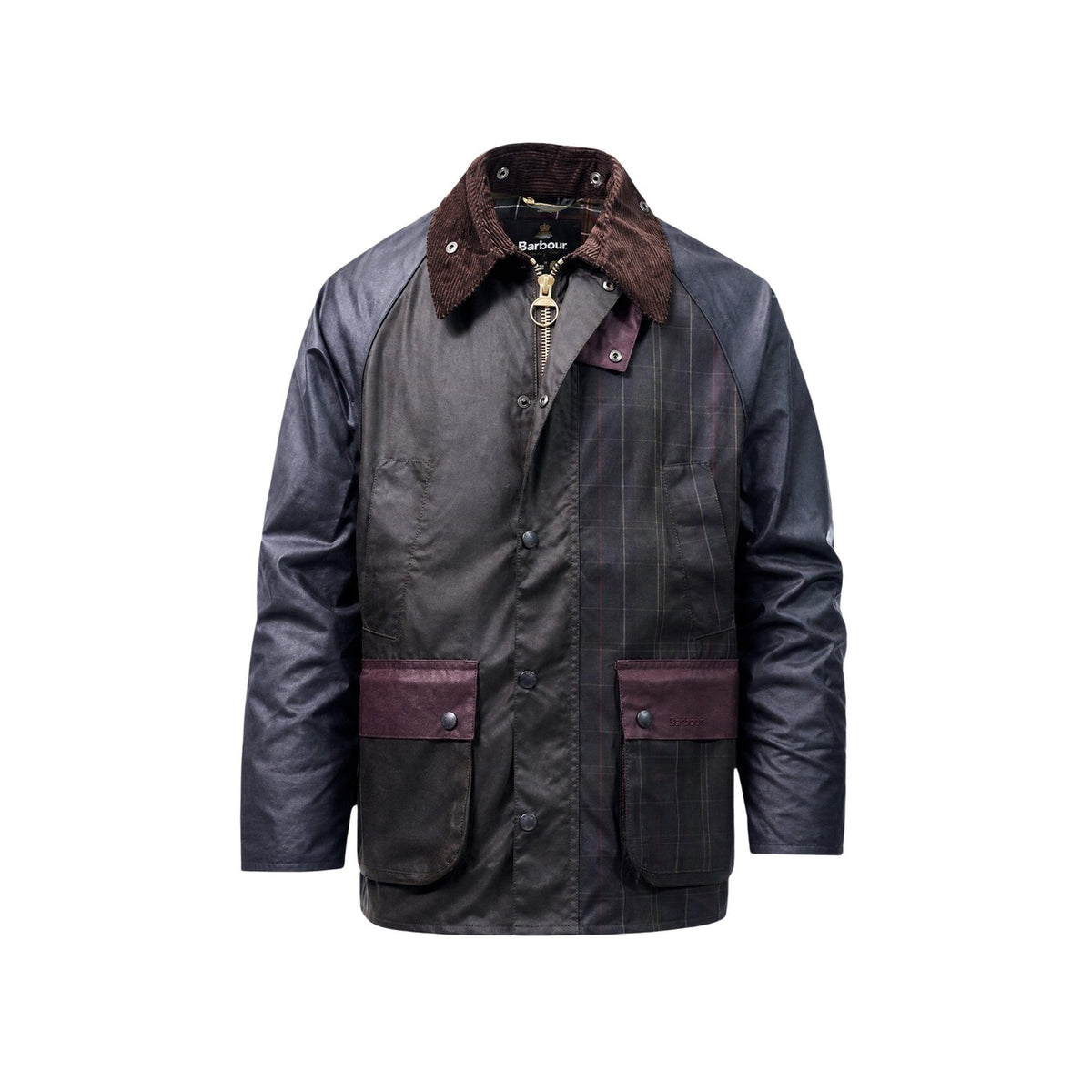 Barbour — Bruine Patchwork OS Bedale gewaxte herenjas — afbeelding 2