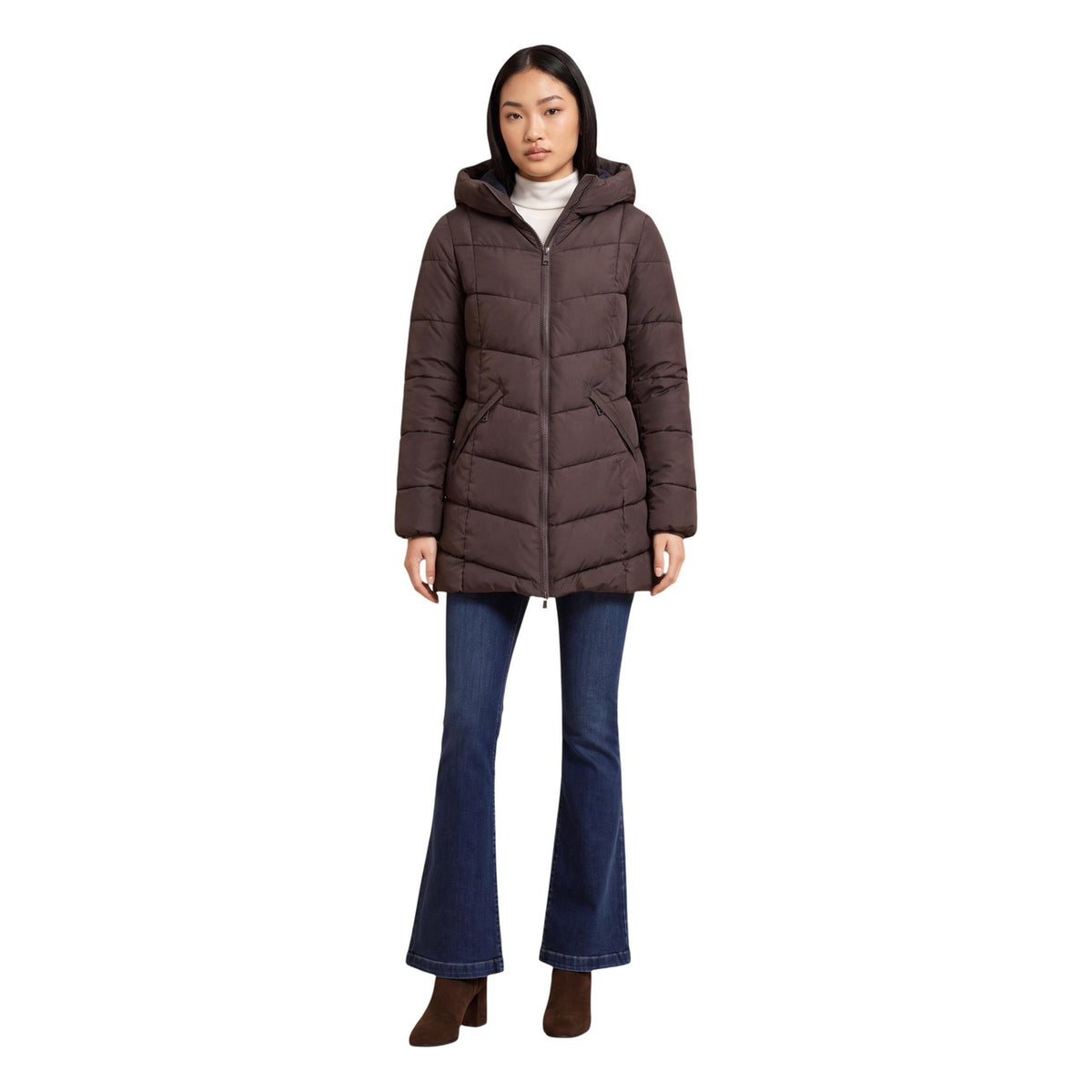 Choral — Veste à capuche marron femme — vue 2