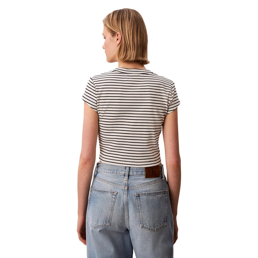 Calvin Klein Jeans – Damen-Top LV047F833G, gestreift, schwarz, stretch — Ansicht 4