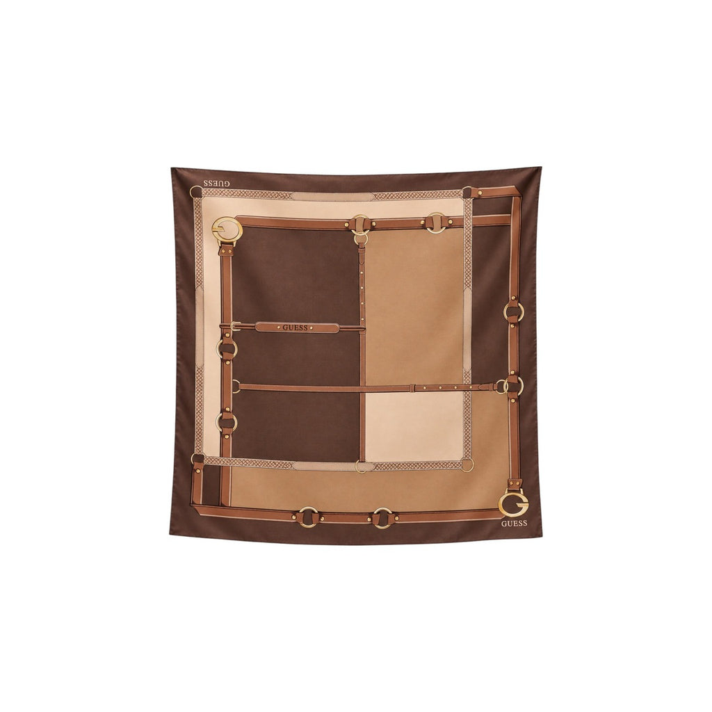 Guess — Foulard Camden imprimé 120 × 120 cm femme — Marron
