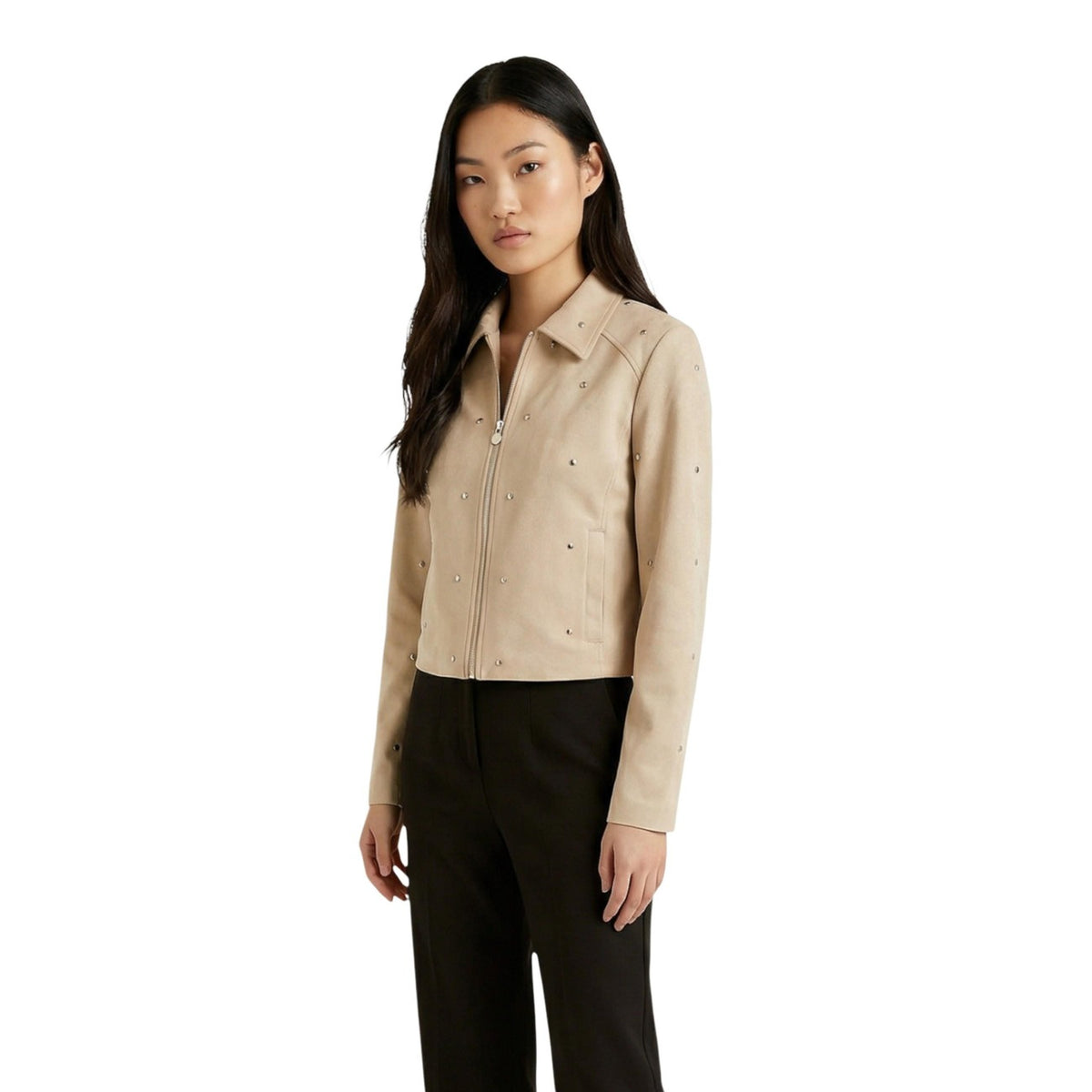 Jacqueline de Yong — Jacket 15363425 round neck beige woman — view 3