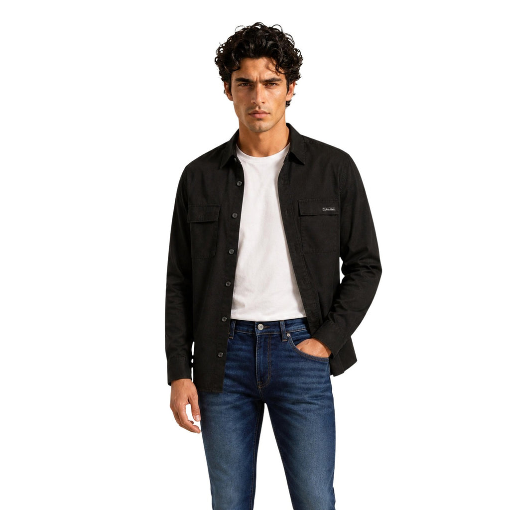 Calvin Klein Jeans — Zwart stretchhemd voor heren — afbeelding 5