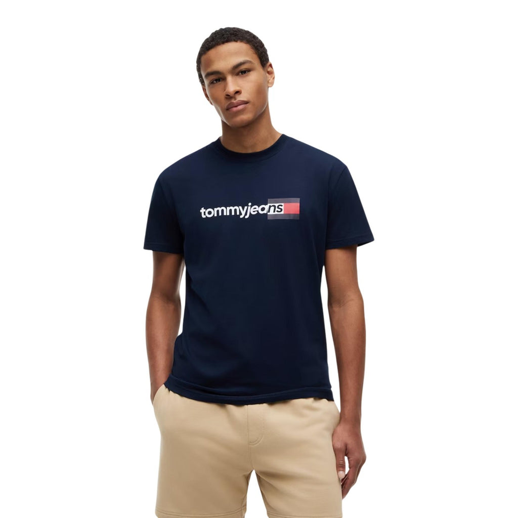 Tommy Jeans — T-shirt bleu en coton bio homme