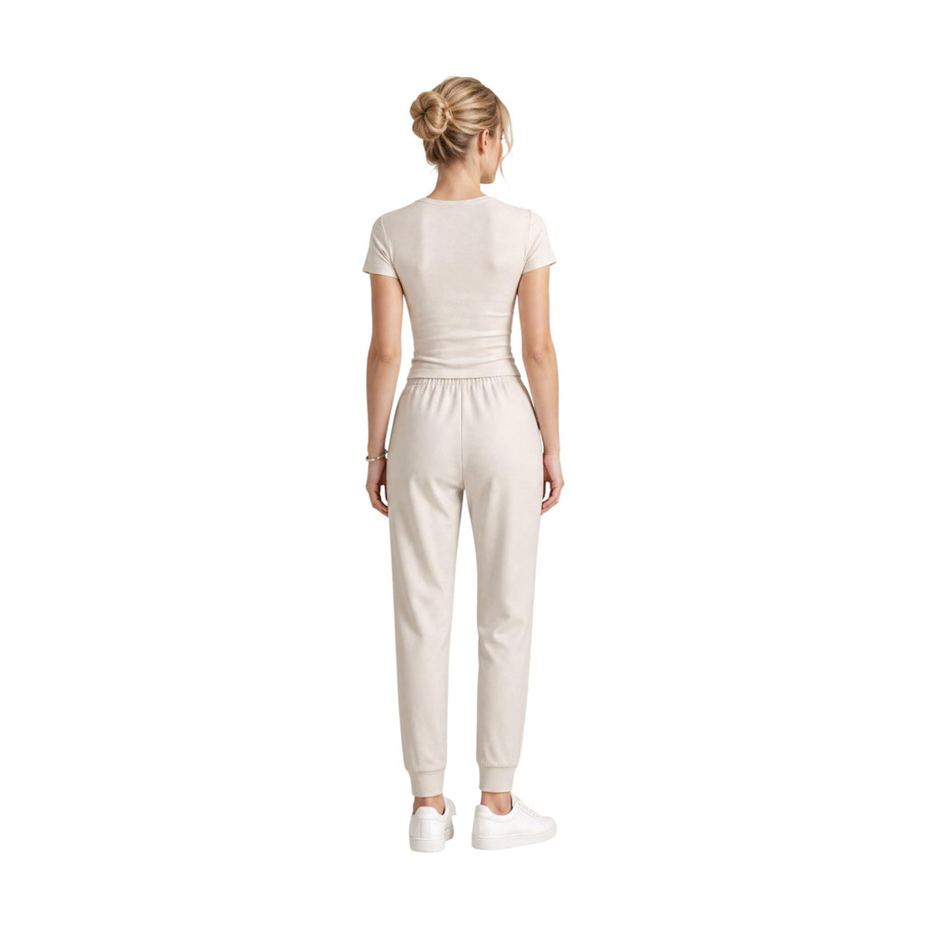 Armani Exchange — T-shirt en coton beige femme — vue 2