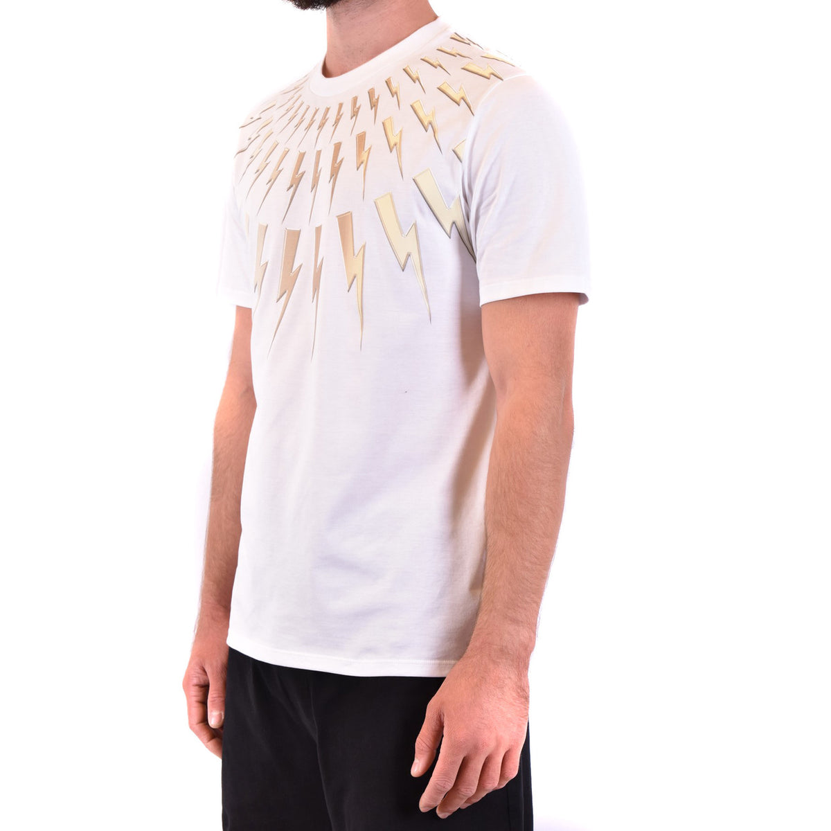 Neil Barrett — T-shirt imprimé blanc en coton homme — vue 3