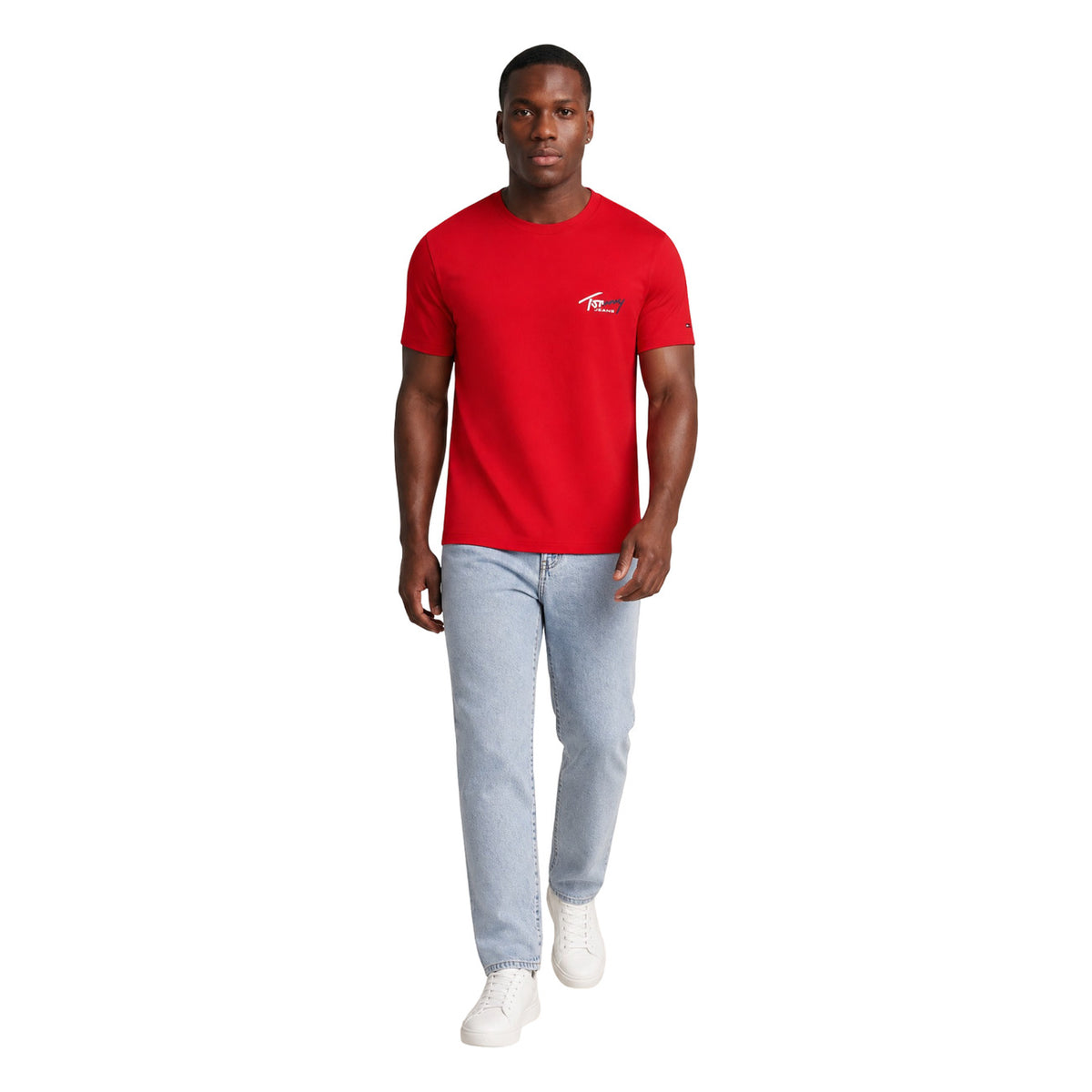 Tommy Jeans — Men’s red organic cotton t-shirt — view 5