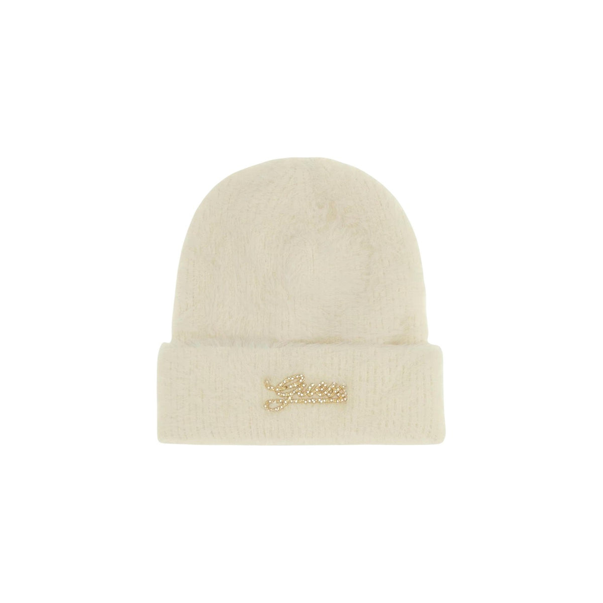 Guess — Bonnet Knitted Beanie femme — Beige