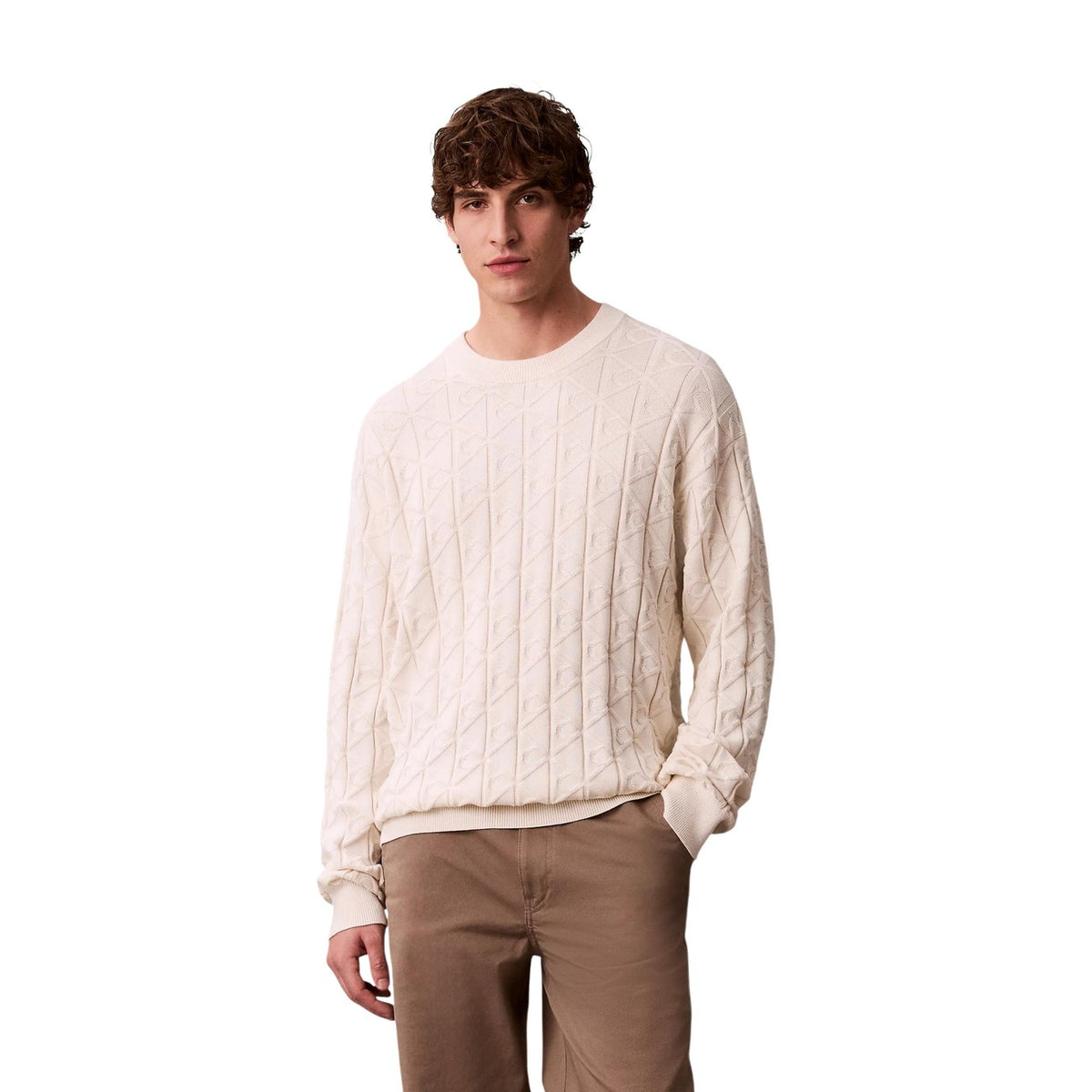 Calvin Klein Jeans — Weißer Herrenpullover