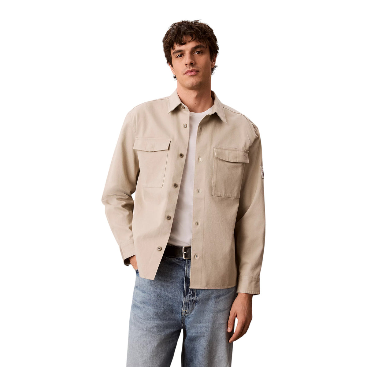 Calvin Klein Jeans — Beiges Hemd Herren