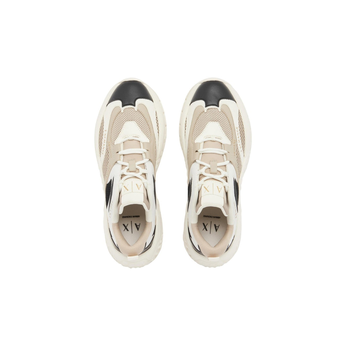 Armani Exchange — Women’s beige low-top sneakers — view 2