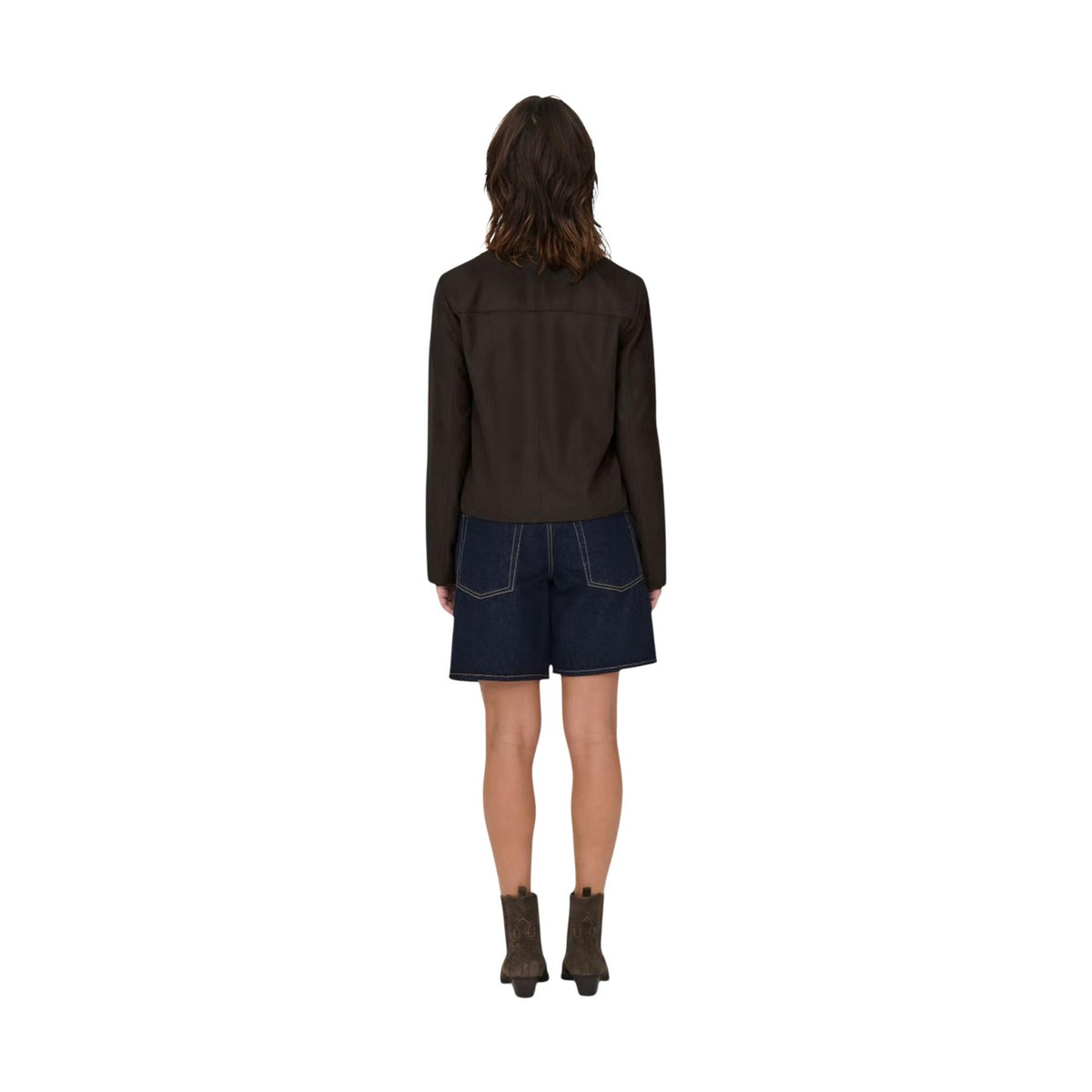 Jacqueline de Yong — Veste Nico effet daim marron femme — vue 4