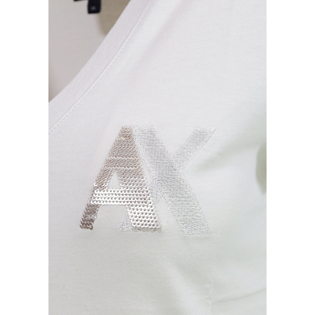 Armani Exchange — T-shirt en coton beige femme — vue 5