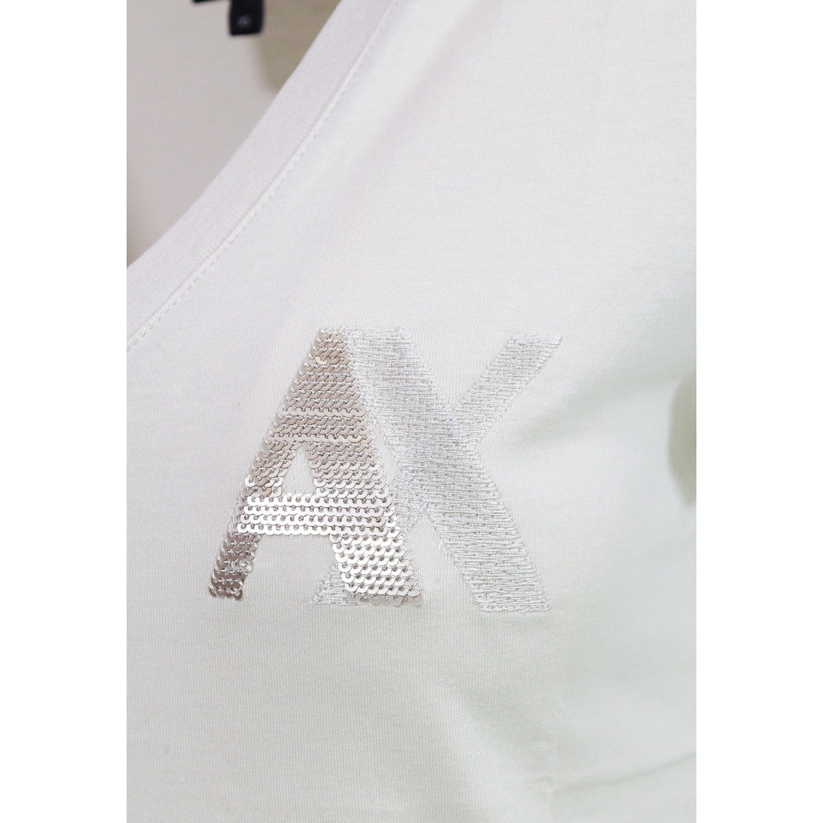 Armani Exchange — T-shirt en coton beige femme — vue 5