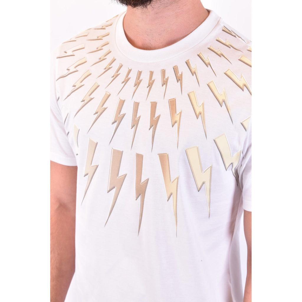 Neil Barrett — T-shirt imprimé blanc en coton homme — vue 5