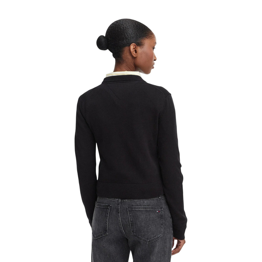 Tommy Jeans — Pull noir en coton bio femme — vue 4