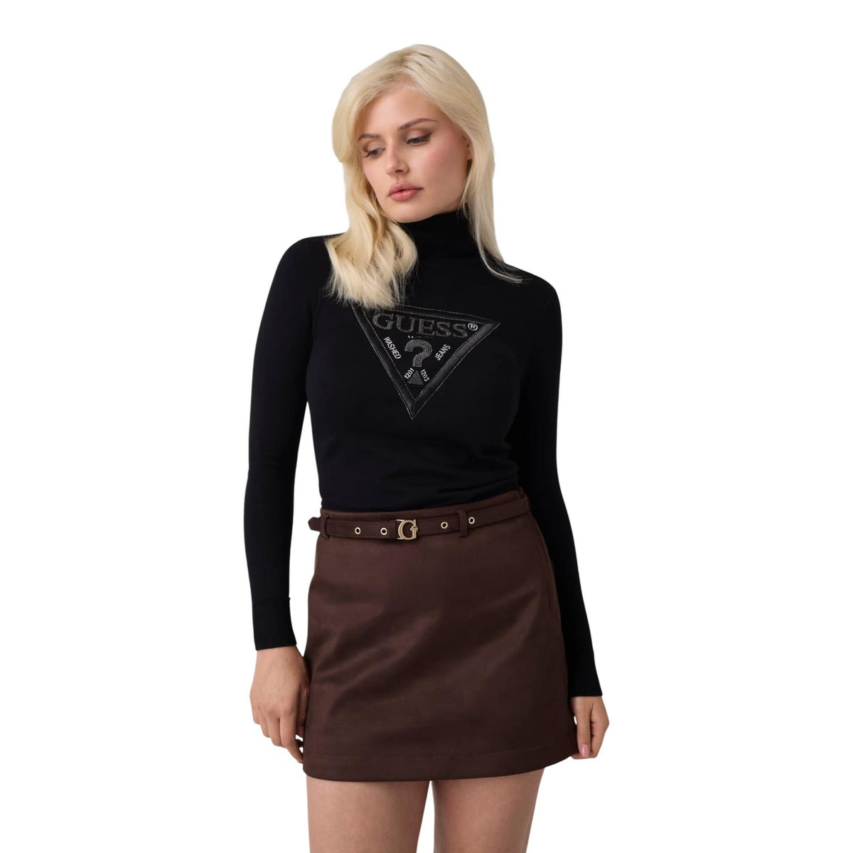 Guess — Pull Hallie col montant noir femme