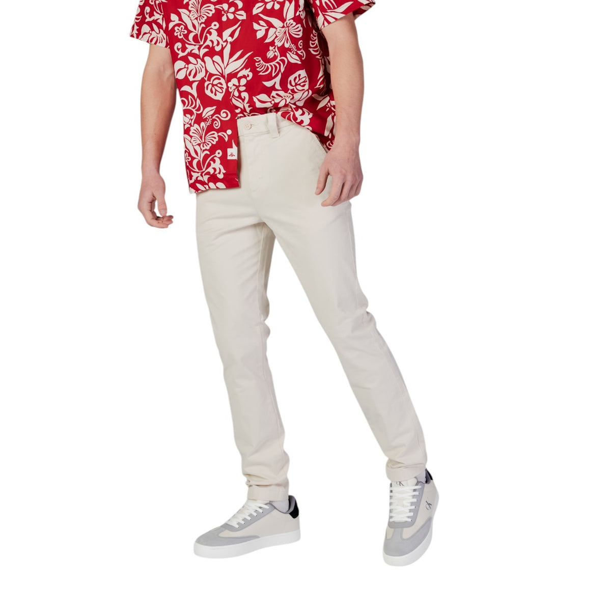 Tommy Jeans — Pantalon DM0DM20282 beige en coton stretch homme — vue 2