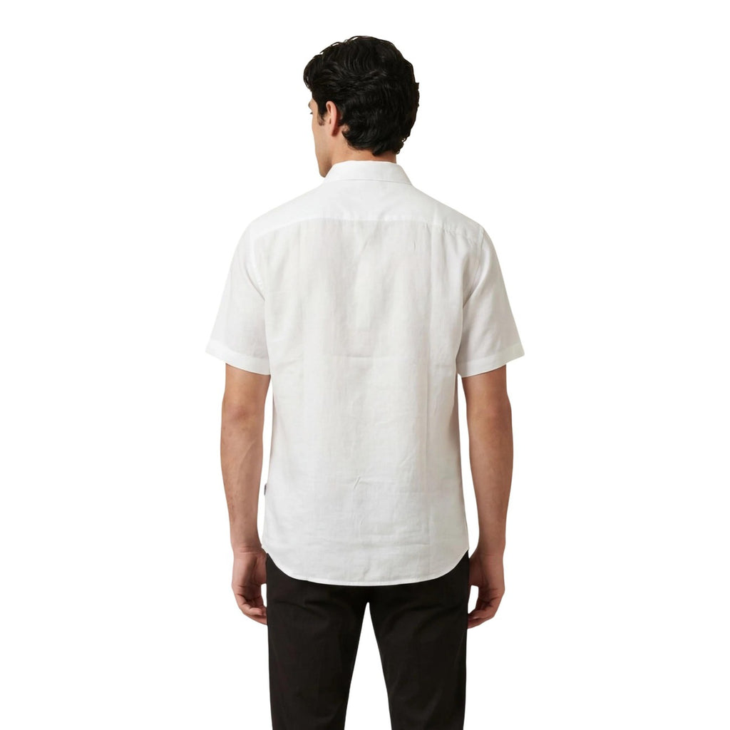 Armani Exchange — Wit linnen overhemd voor heren — afbeelding 2