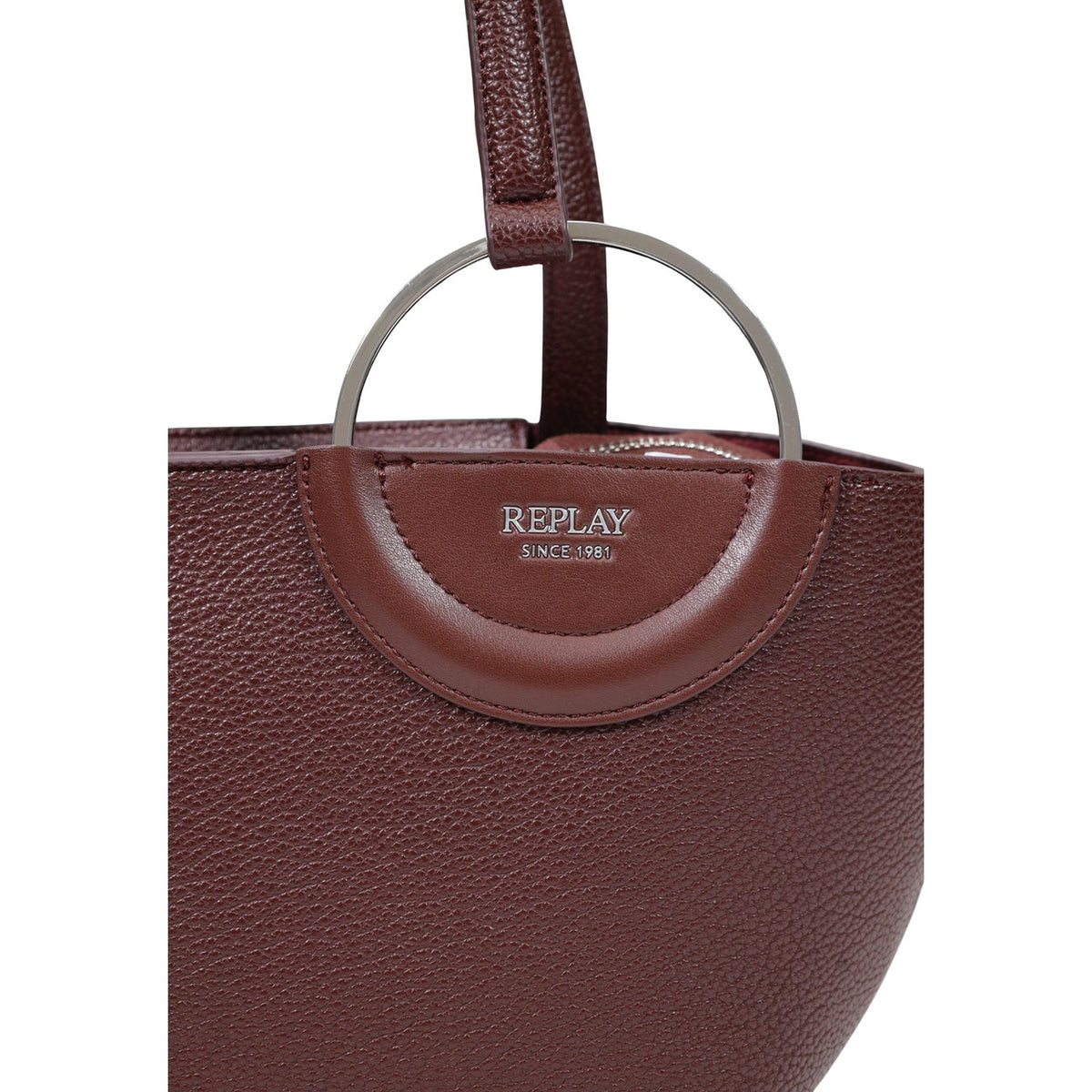 Replay — Women's burgundy Hammered Synthetic handbag — view 5