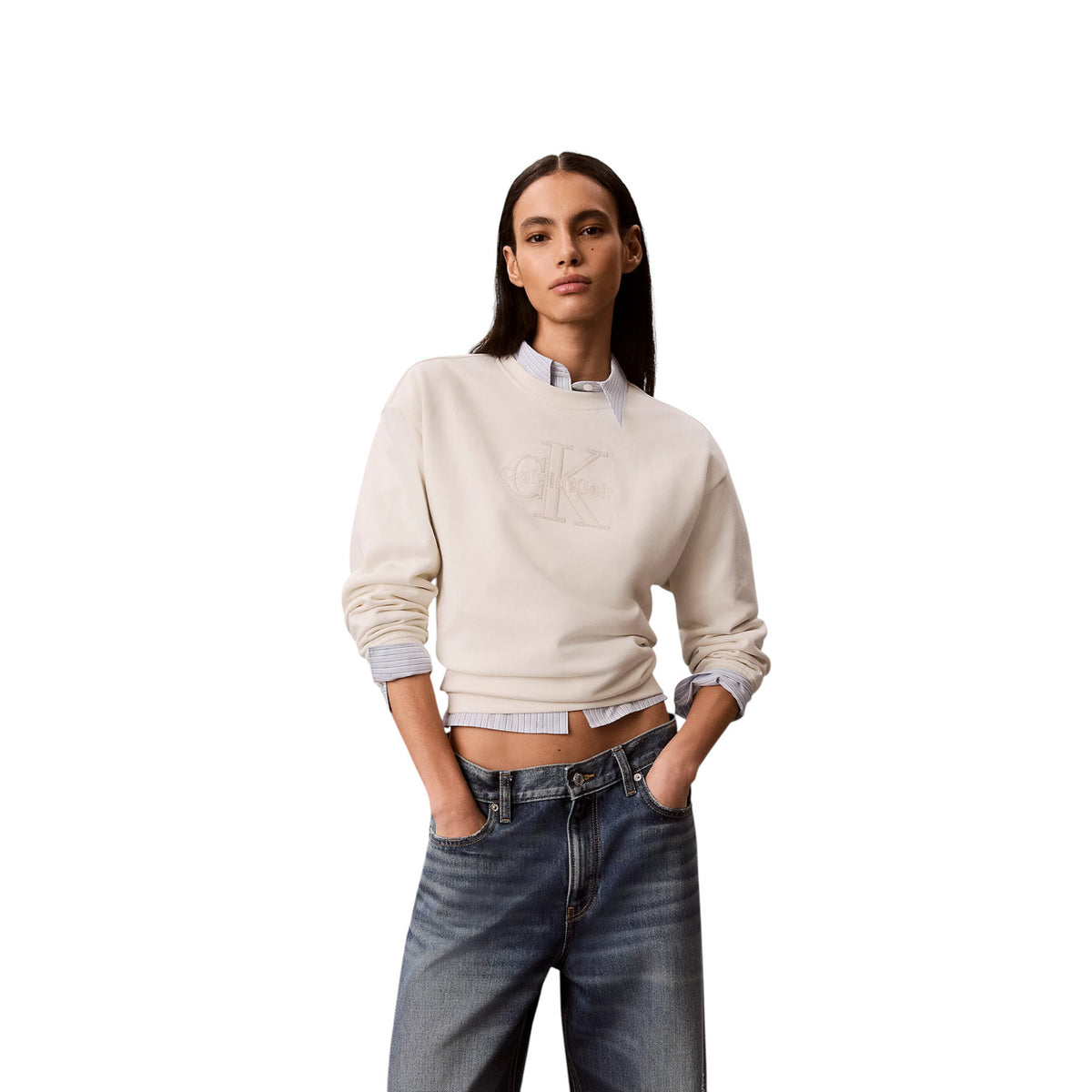 Calvin Klein Jeans — Witte sweater voor dames