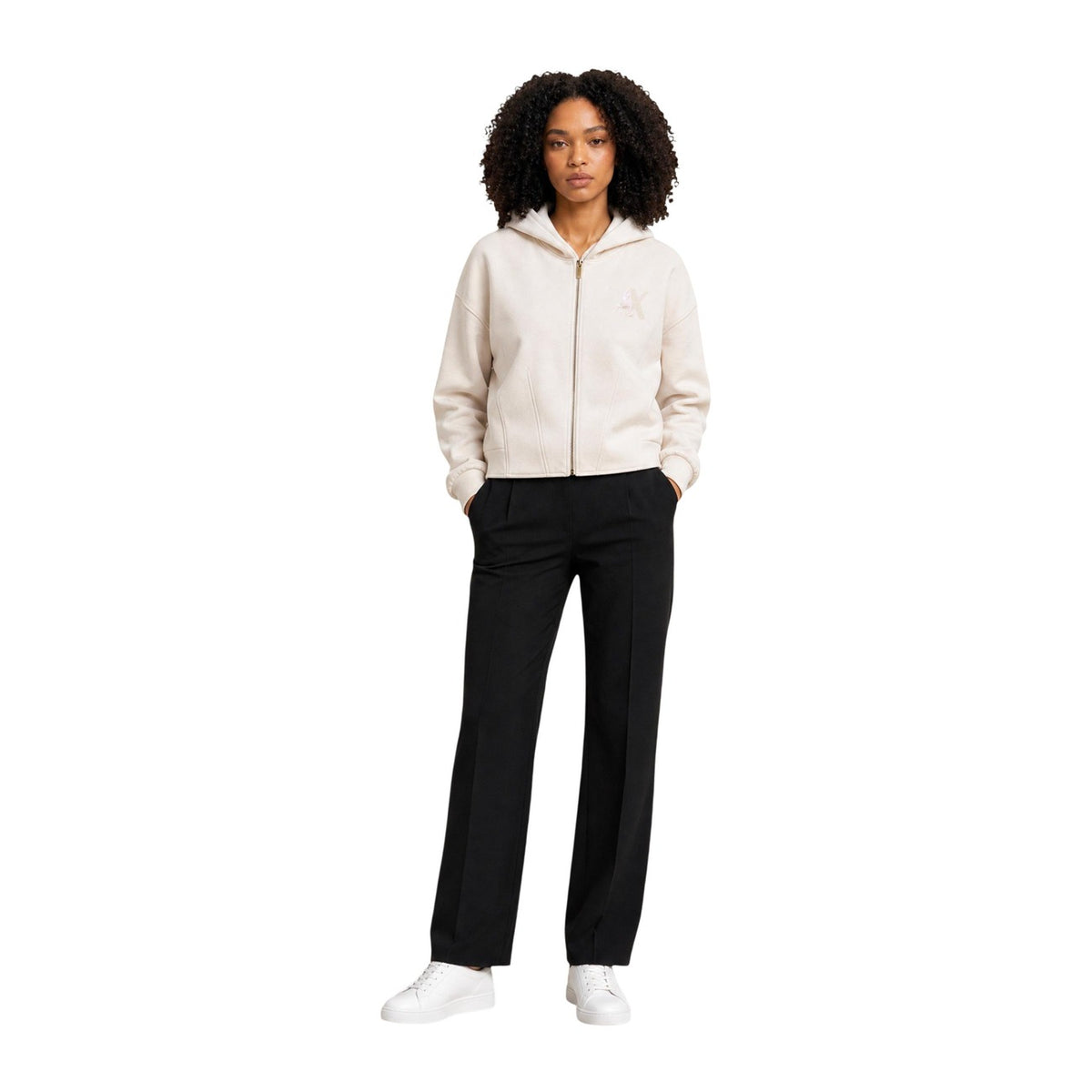 Armani Exchange — Sweat stretch beige femme — vue 5
