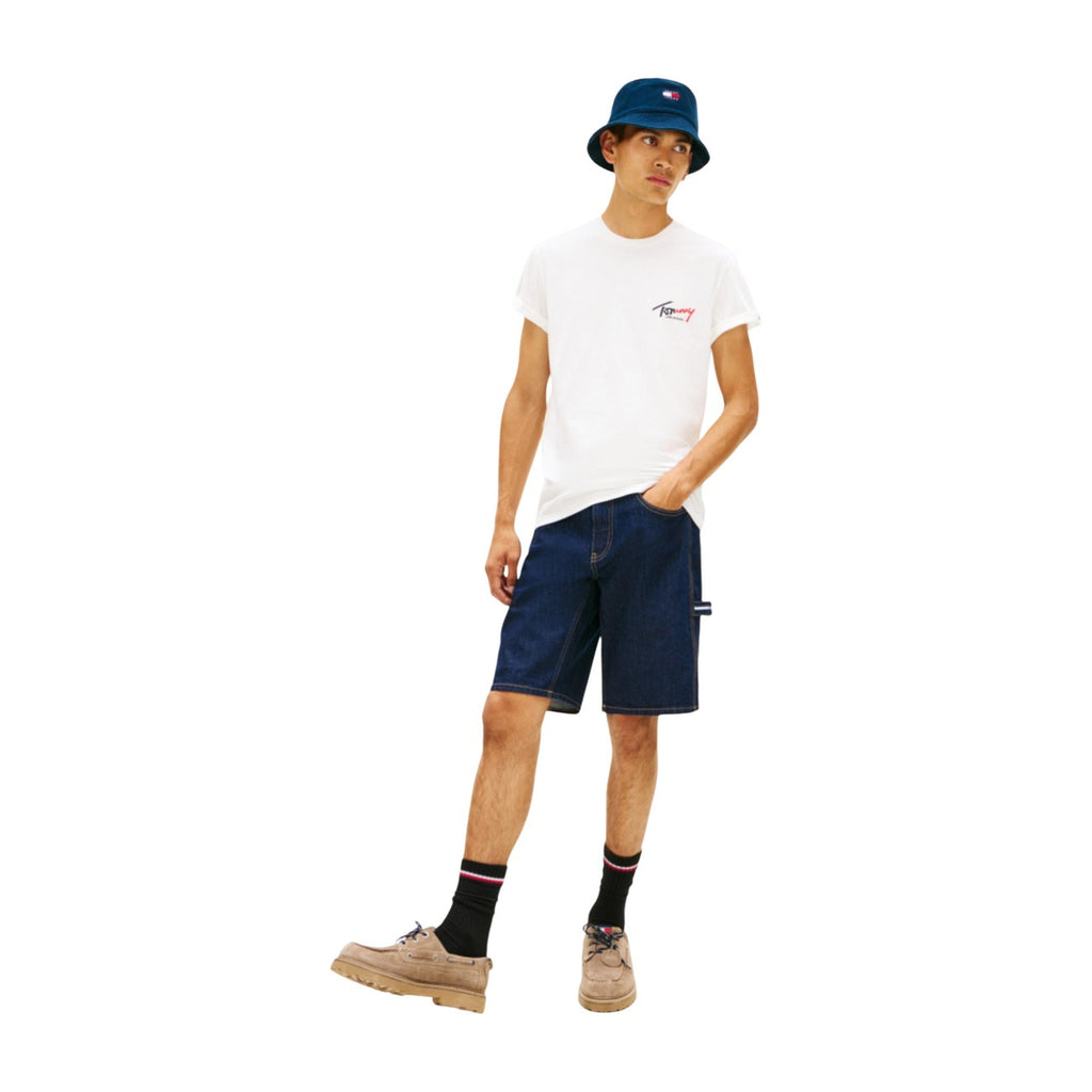 Tommy Jeans — T-shirt blanc en coton bio homme — vue 4