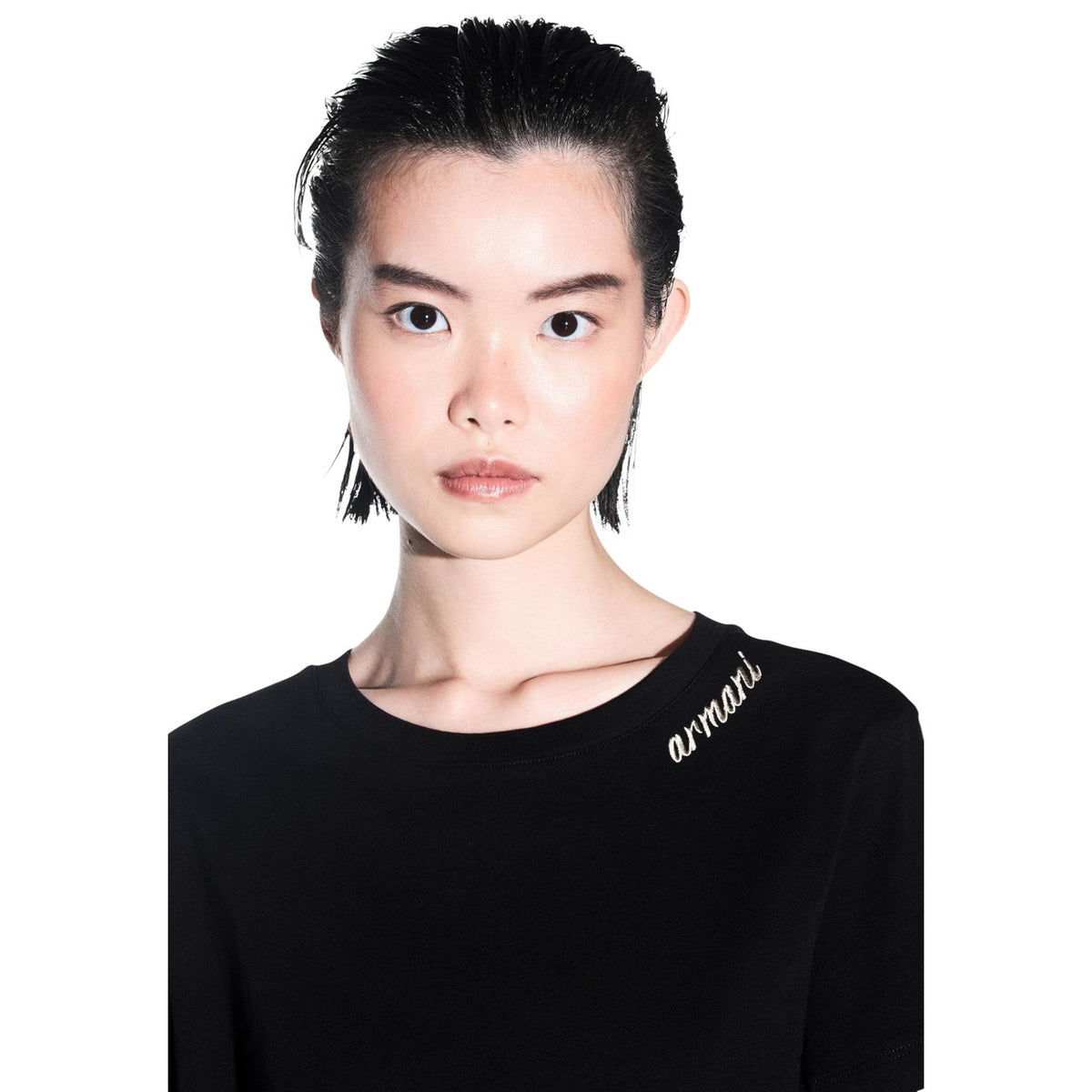 Armani Exchange — Women’s black cotton T-shirt — view 2