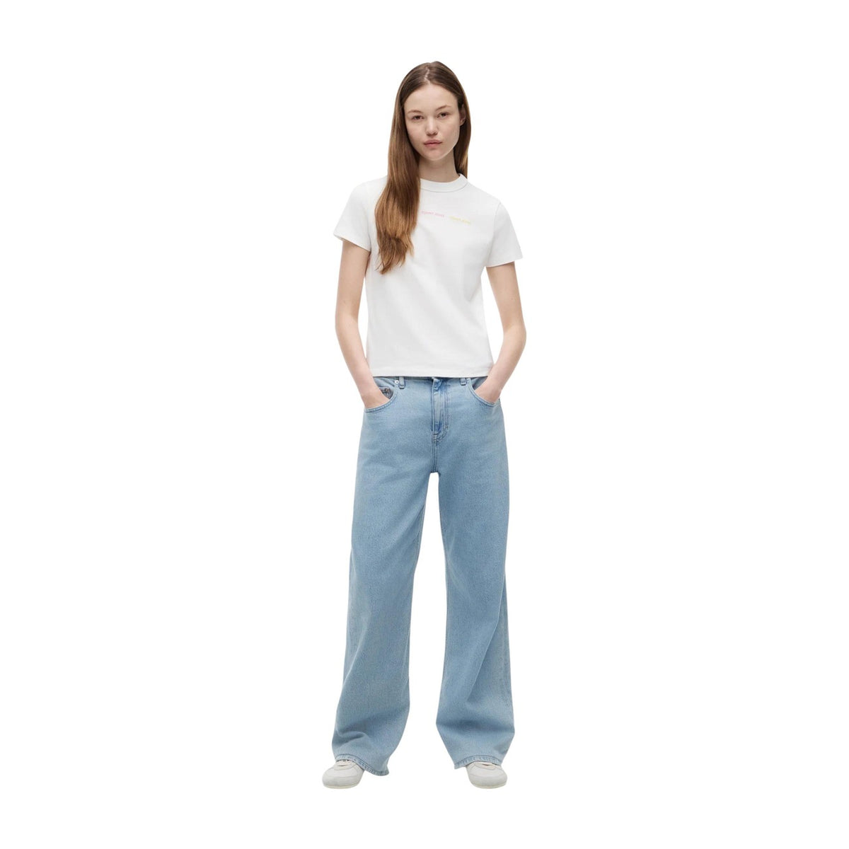 Tommy Jeans — Women’s white organic cotton T-shirt — view 4