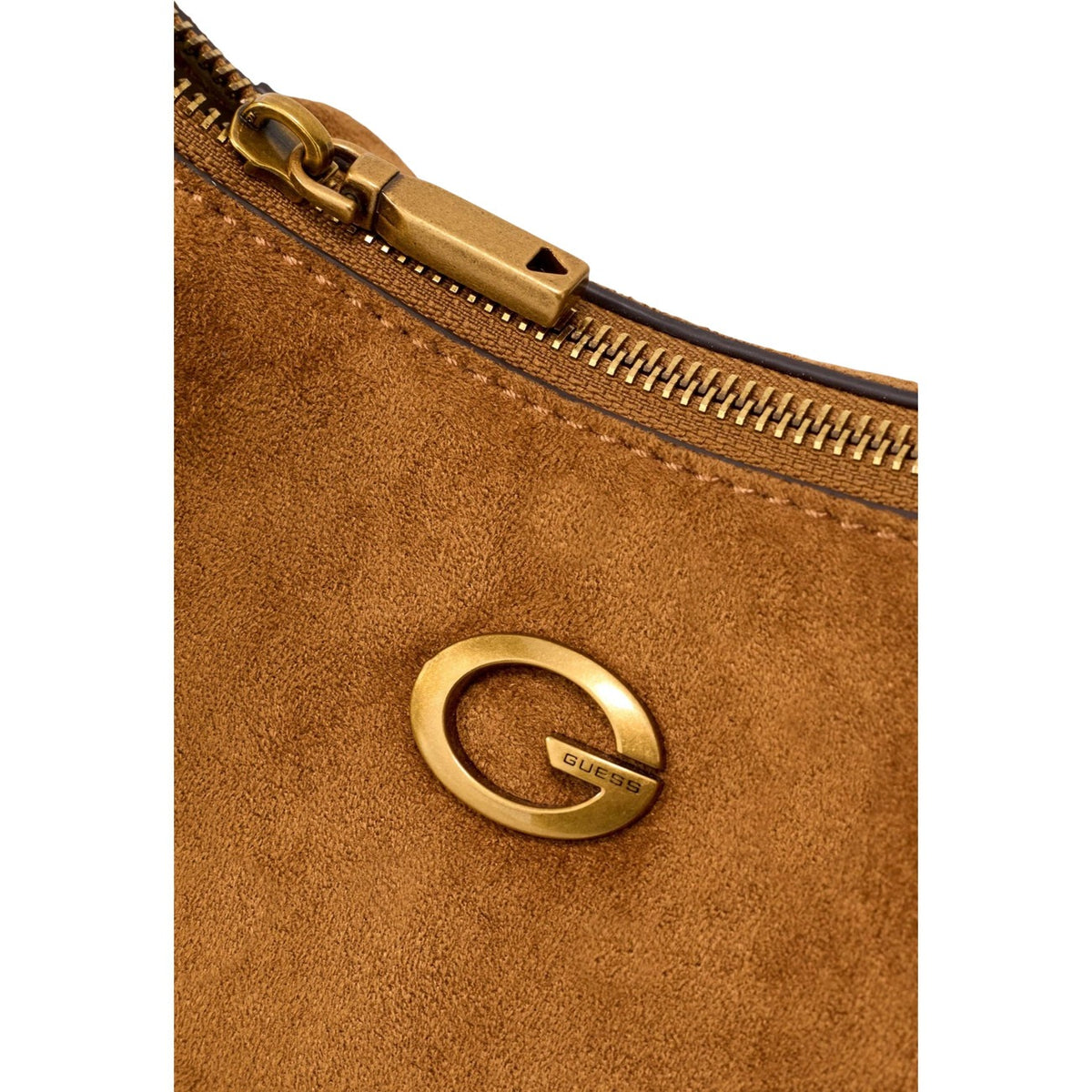 Guess — Dorothy Small Girlfriend bag in brown suede effect for women — view 2