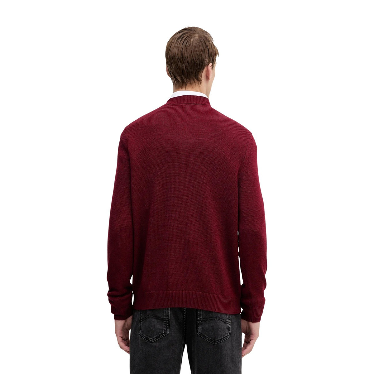Armani Exchange — Bordeaux wollen trui met katoen voor heren — afbeelding 3