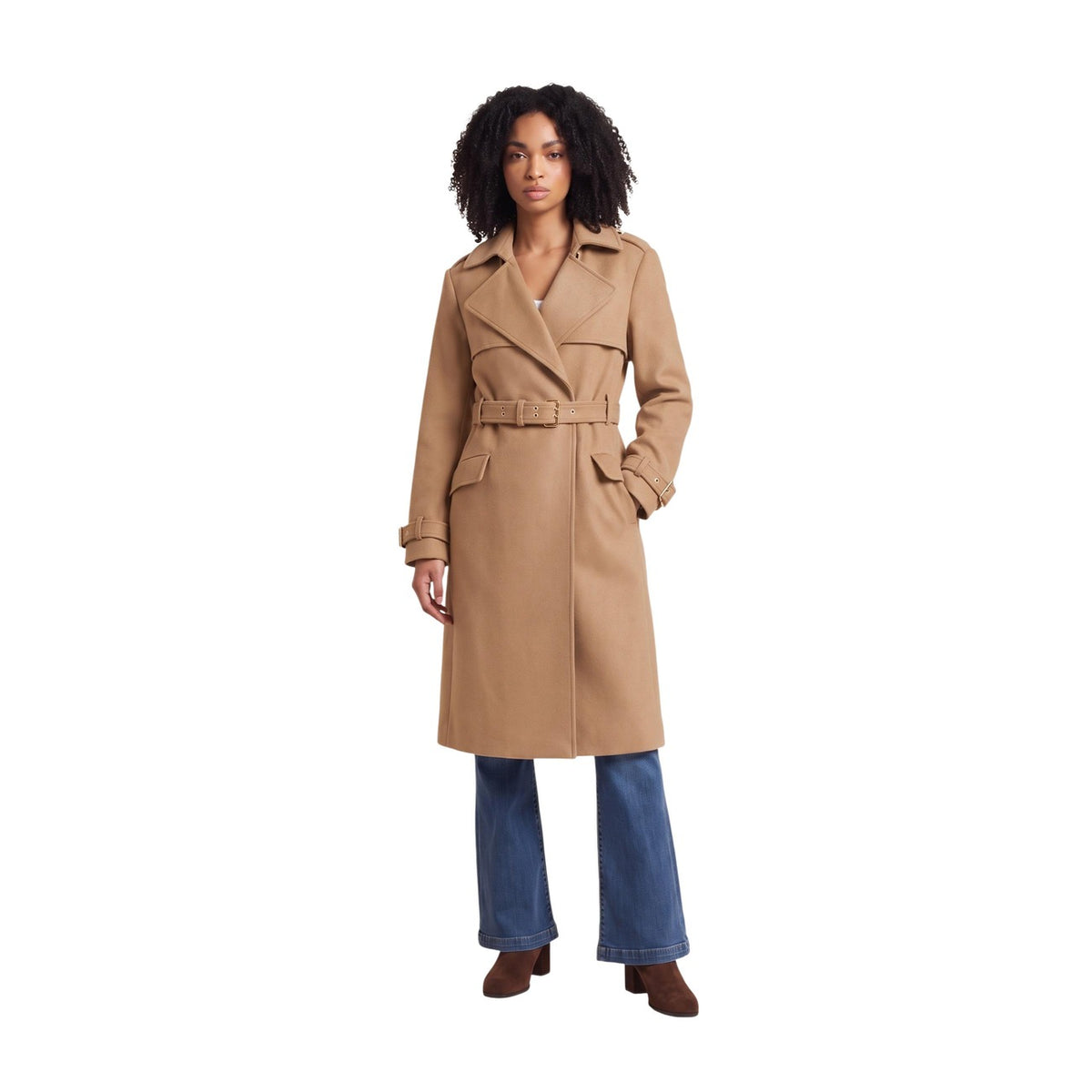 Guess — Trench Eve Melton en laine mélangée femme — vue 5