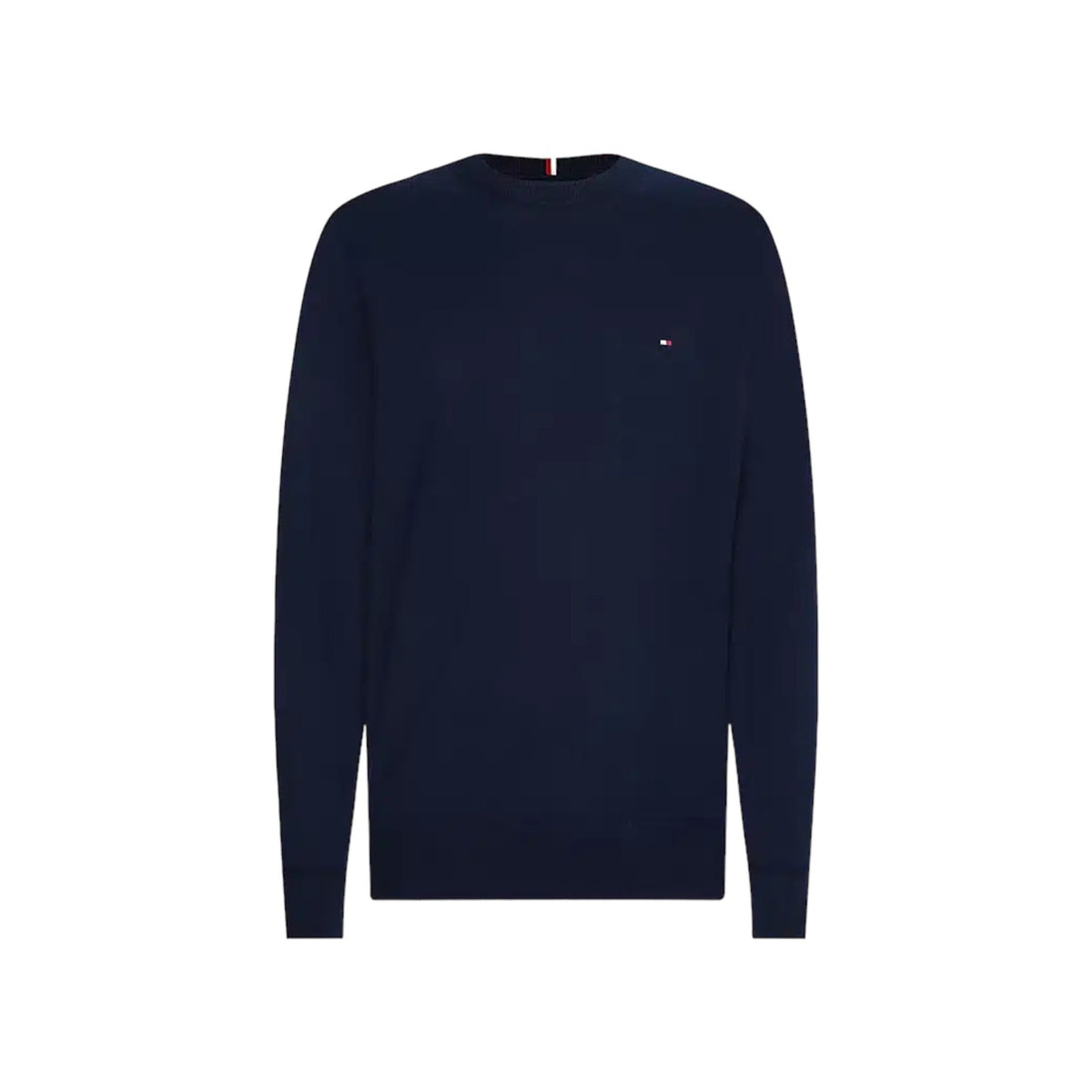 Tommy Hilfiger — Pull MW0MW28046 bleu en coton bio homme — vue 5