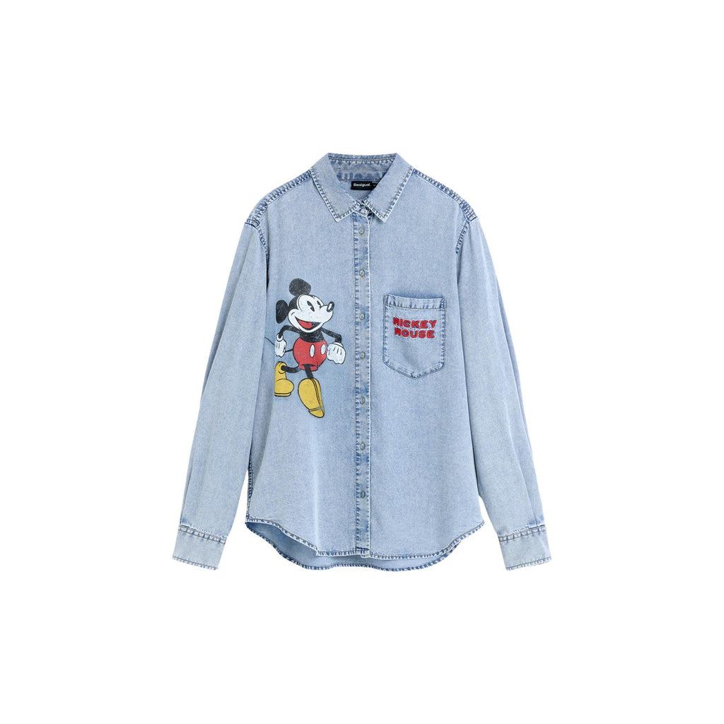 Desigual — Chemise Mickey imprimée bleue femme — vue 5
