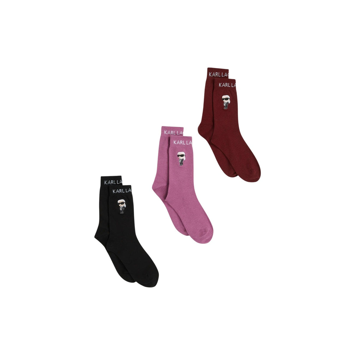 Karl Lagerfeld Jeans — Pack of 3 pairs of women's burgundy socks