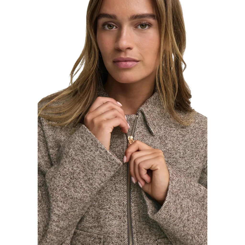 Jacqueline de Yong — Women’s brown herringbone Vinga jacket — view 5