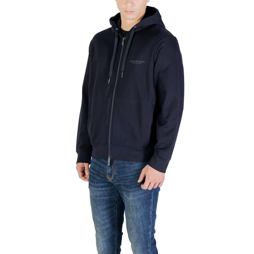 Armani Exchange — Sweat en coton bleu XM001293 homme — vue 4
