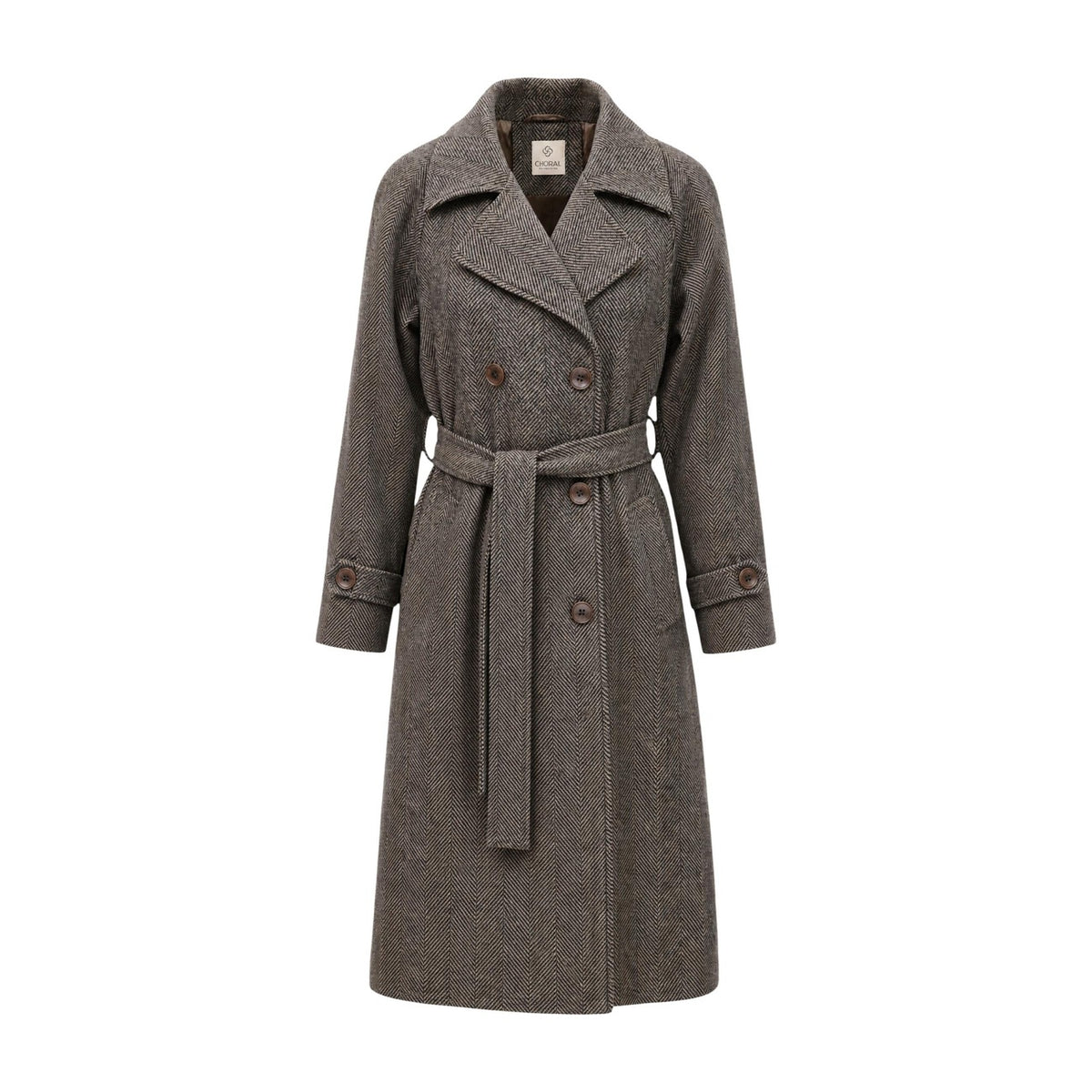 Choral — Women’s brown wool blend coat — view 2