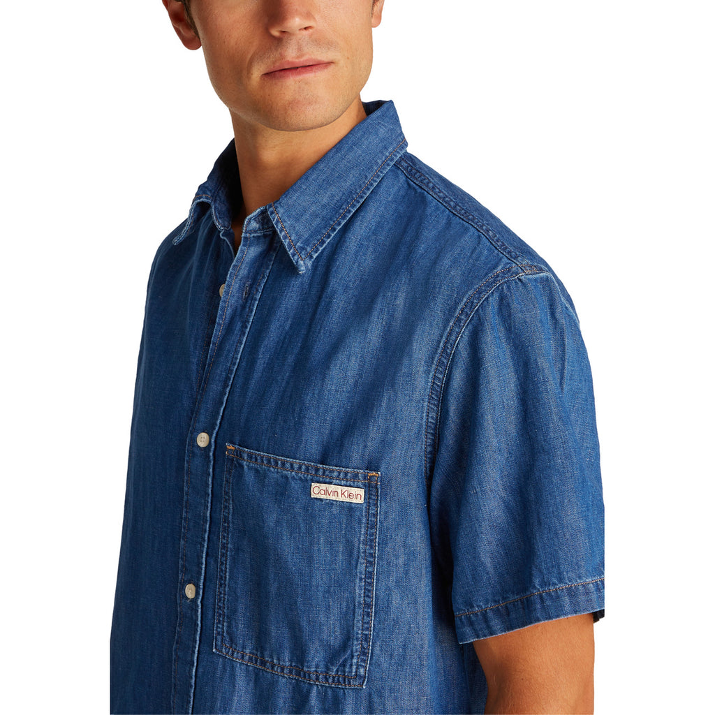 Calvin Klein Jeans — Chemise J30J327178 Bleu azur homme — vue 4