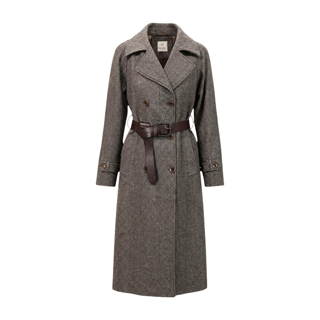 Choral — Manteau en laine mélangée marron femme — vue 4
