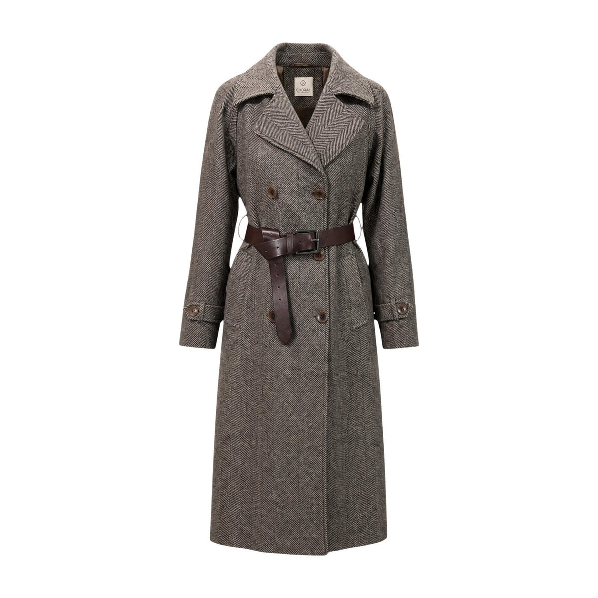 Choral — Women’s brown wool blend coat — view 4
