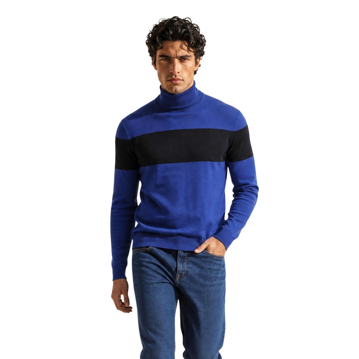 Armani Exchange — Men’s blue viscose blend sweater