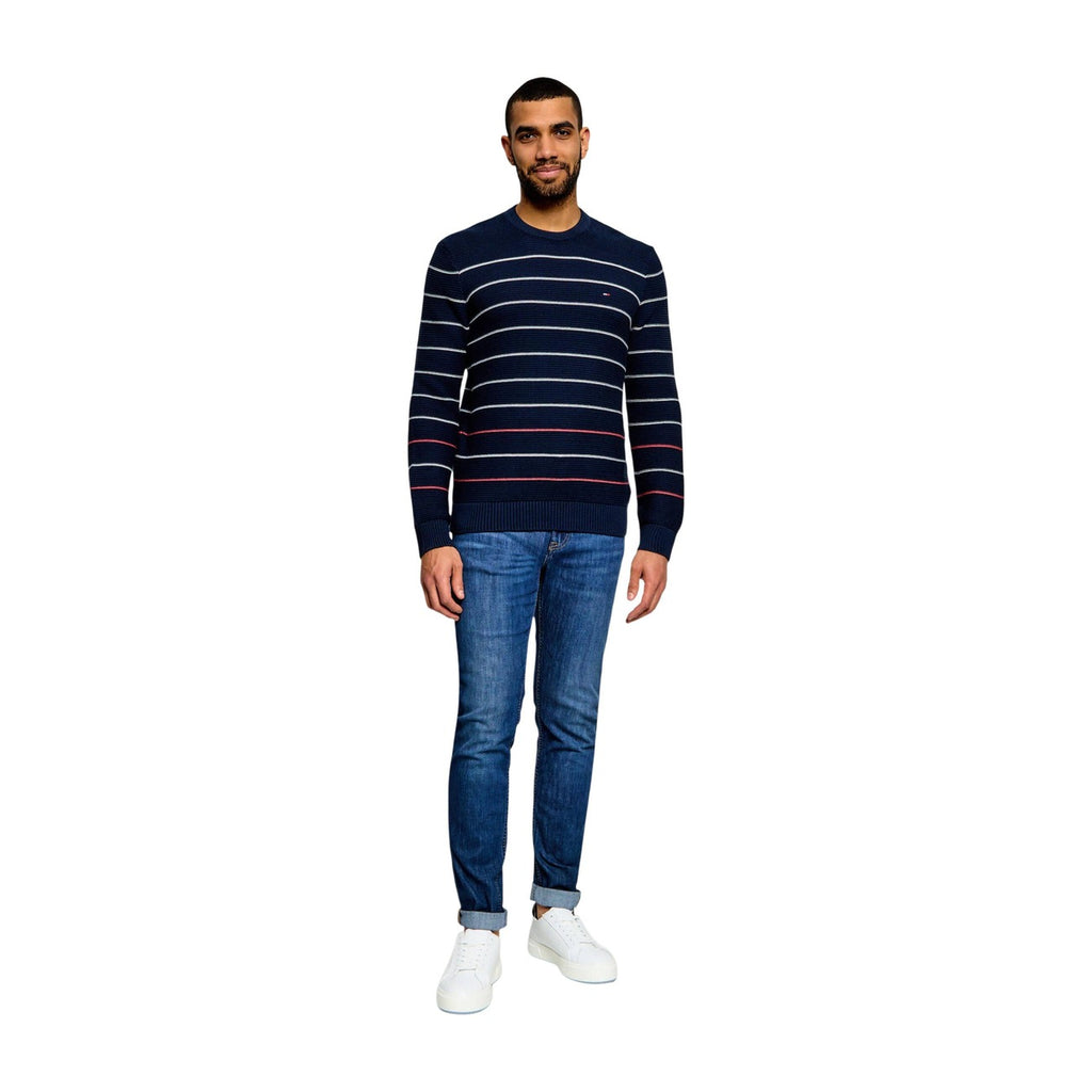 Tommy Jeans — Blauwe gestreepte trui van biologisch katoen voor heren — afbeelding 4
