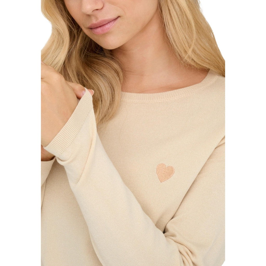 Jacqueline de Yong — Pull 15363326 col rond beige femme — vue 3