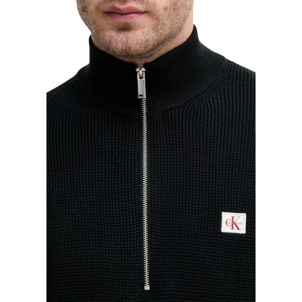 Calvin Klein Jeans — Schwarzer Herrenpullover — Ansicht 4