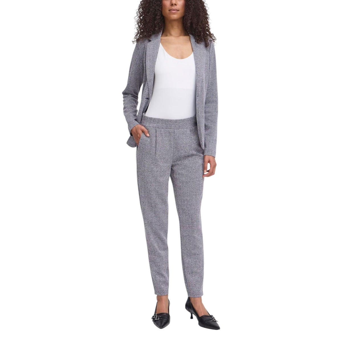 Ichi — Pantalon 20121601 bleu femme — vue 3