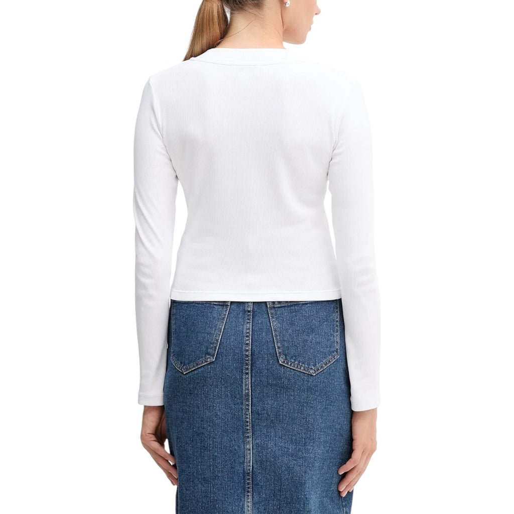 Calvin Klein Jeans – Damen-Stretch-T-Shirt LV047A803G weiß — Ansicht 2