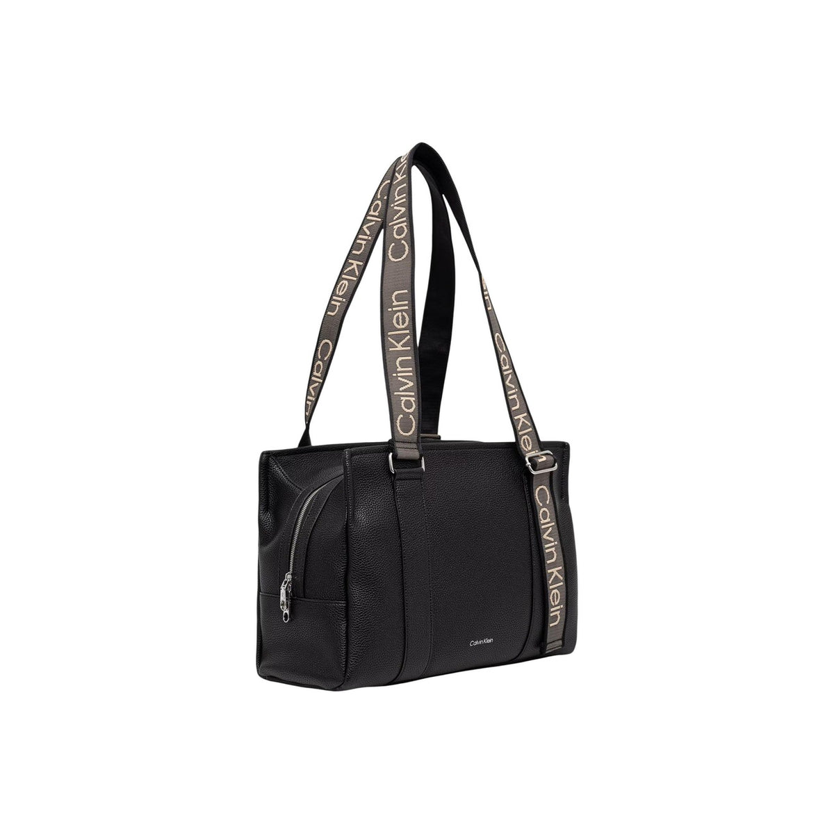 Calvin Klein — Sac noir réf. WEBBING ADJ STRAP TOTE femme — vue 2