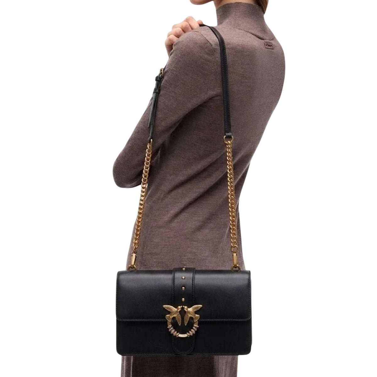 Pinko — Sac Love One Mini New Buckle noir femme — vue 5